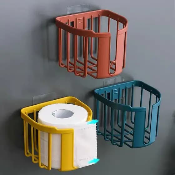Kit 2 Unidades de Suporte Rolo Papel Higiênico Para Banheiro/Cozinha/Sala