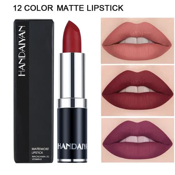 Batom HANDAIYAN Matte Velvet Non-Fading Stick Cup Hidratação Lábio Leve E Duradouro Maquiagem À Prova D'água Gloss