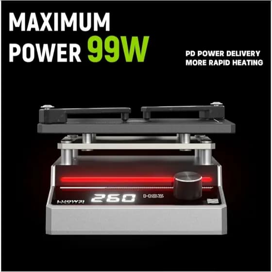 Base Pré-Aquecedora Luowei LW-HS3 99W | Ajuste de Temperatura até 260 °C | 110V