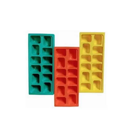 Forma de Gelo de Plástico Colorida para Freezer Resistente Reutilizável Cubos Perfeitos