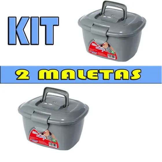 KIT 2 MINI MALETA PARA ESMALTE LADY BOX ROSA ORGANIZADORA