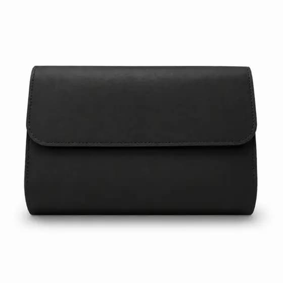 Case para Mouse Carregador e Organizador de Cabos em Couro Sintético Preto