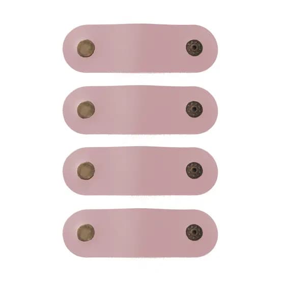 Organizador de Cabos Kit em Couro Sintético Rosa Clarinho