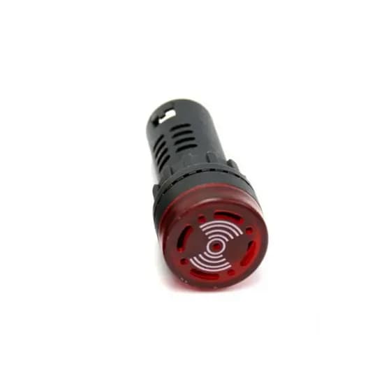 Sinalizador buzzer luminoso cigarra, dc 12v 22mm AD16-22SM
