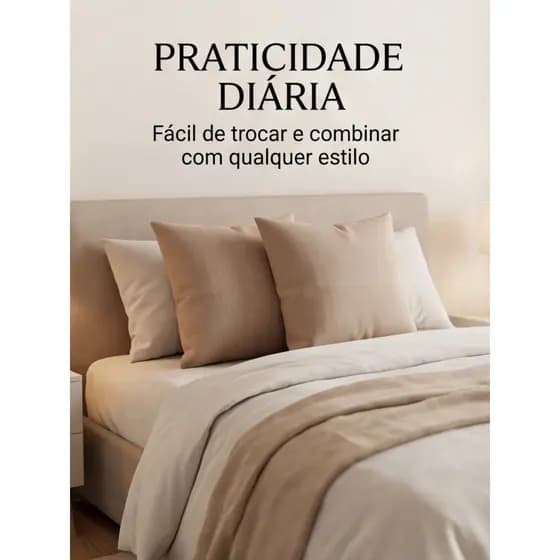 Kit 02 Capas de Almofada Rústica Lisa 40x40cm Decorativa para Sofá e Cama