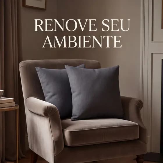 Kit 02 Capas de Almofada Solid Lisa 40x40cm 100% Algodão Decoração Sofá Cama Lar Sofisticado
