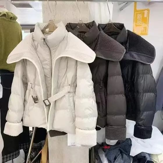 Mulheres Lã De Cordeiro Jaqueta Quente Outono Inverno Gola Dupla Espessamento Curto Puffer Casaco Feminino Fino Parkas O