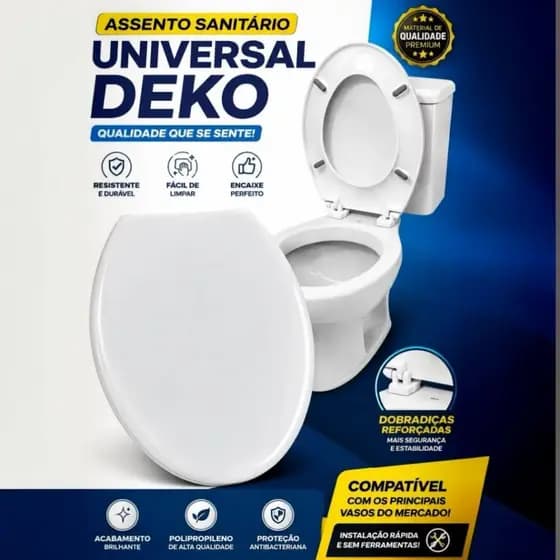 Assento Sanitário Oval Universal Branco Polipropileno Premium