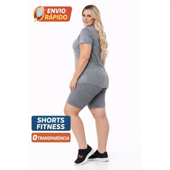 Leggin Curta Plus Size Bermuda Cintura Alta Fitness Suplex Treino Academia Feminina Ciclista shorts