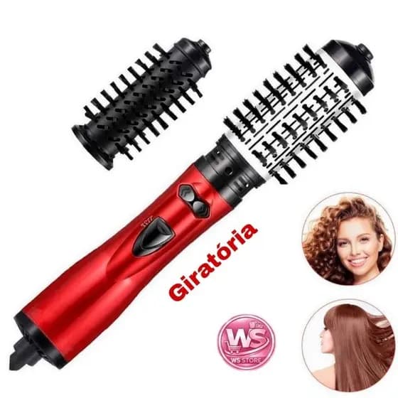 Escova Rotativa Elétrica Secador Cabelo 2 Em 1 Seca Modela Alisa Profissional