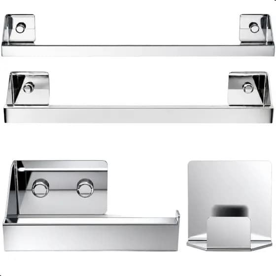 Kit Acessórios Para Banheiro Inox 4 Peças Master Slim DF