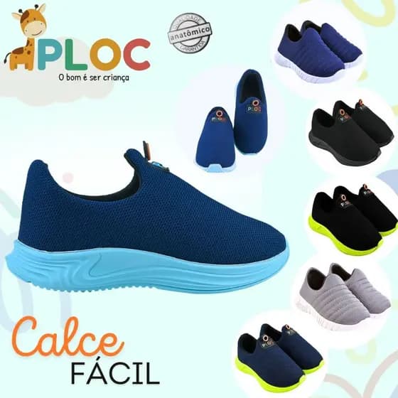 TÊNIS INFANTIL PLOC CALCE FÁCIL ANATÔMICO PLAY26 NUMERAÇÃO DO 20 AO 33