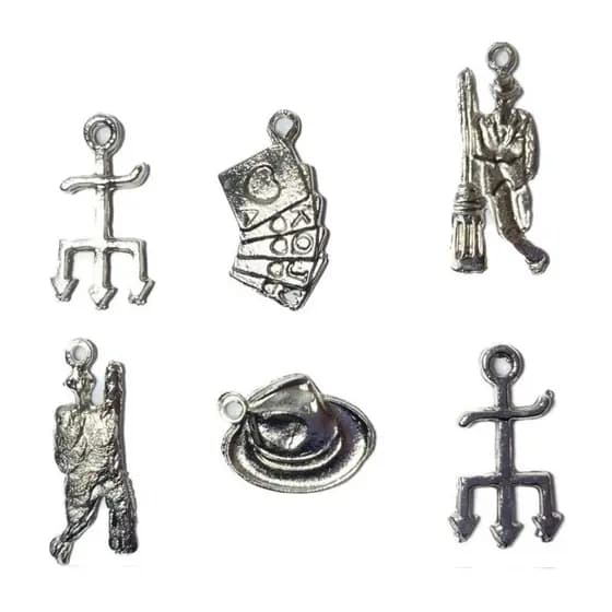 Kit 6 Pingentes Entidade Orixás - Zé Pilintra Prata para guias, pulseiras, colares, artesanatos | Umbanda Candomblé