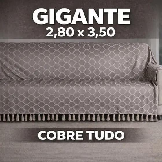 Manta Para Sofá Gigante 2,80x3,50 Jacquard Premium Cobre Tudo 3 e 4 Lugares