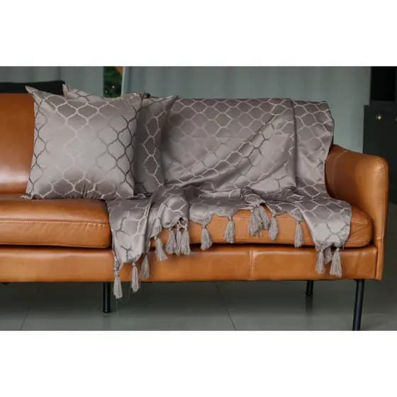 Xale Sofá Decorativa Luxo 3,00 + 4 Capas Decorativas