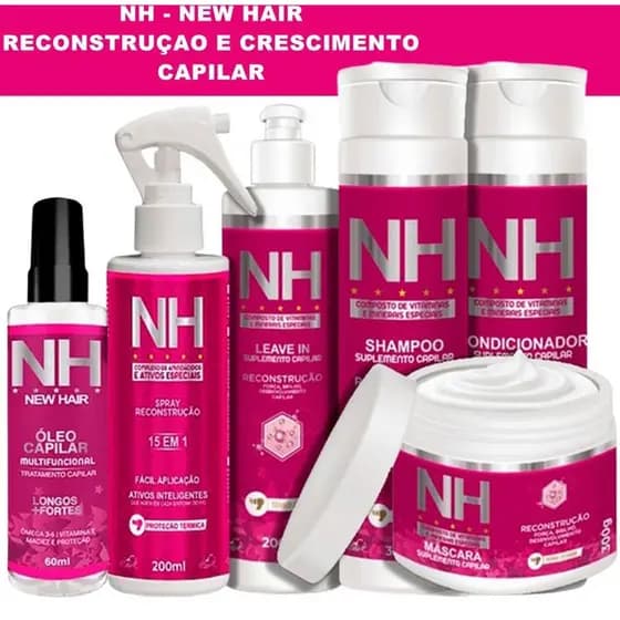 Crescimento dos Cabelos KIT Completo NEW HAIR Belkit- SPRAY RECONSTRUÇÃO + ÓLEO + KIT CAPILAR