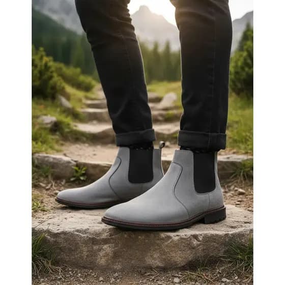 Botina Chelsea Colorado Casual Masculina Em Couro Camurça London
