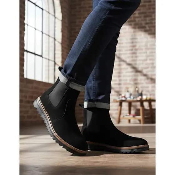 Botina Chelsea Tratorada Colorado Casual Masculina Em Couro Camurça London