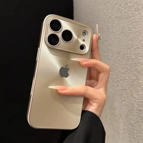 Luxo Laser Acrílico Anti-Impacto Caso Para iPhone 17 16 15 14 13 Pro Max Lente De Vidro Proteger Capa