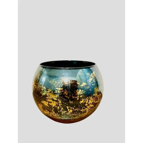 Vaso Aquário vidro para Arranjo Rustico Elegante marmorizado
