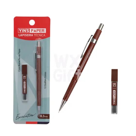 Lapiseira Técnica 0.3 0.5 0.7mm Unidade + Refil Grafite - Yins Paper / WX Gift
