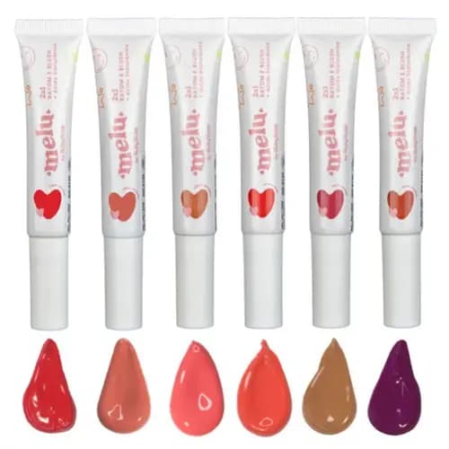Batom e Blush 2x1 Ácido Hialurônico - Melu Ruby Rose / WX Beleza