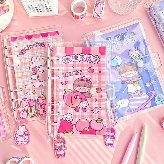 Caderno fichário de mão DIY folhas soltas espessadas ,material de PVC