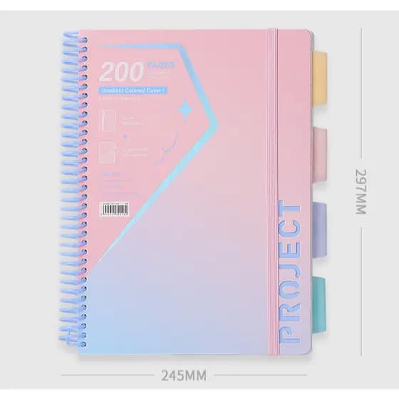 Caderno Espiral A4 Com 4 Divisória De Cores 100fls - 2244
