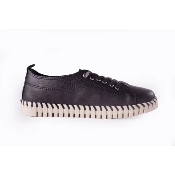 Tênis Casual Feminino em Couro Bottero Preto