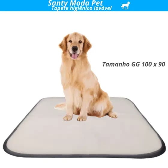 tapete higiênico para cachorro, GG, tam. 100 x 90cm, lavável reutilizável, não vaza xixi pet.01UN.