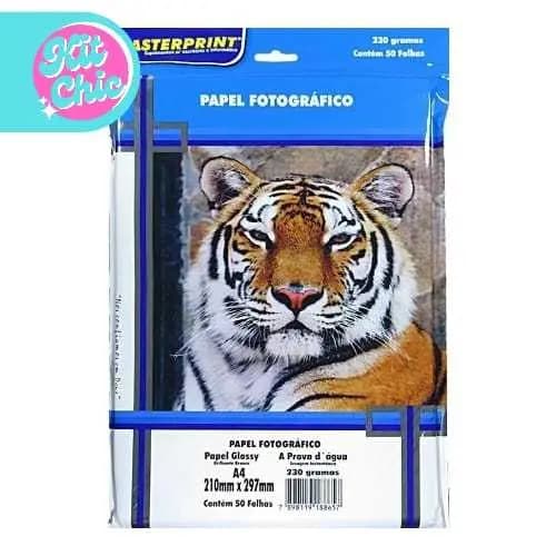 Papel Fotografico 230g Masterprint Inkjet A4 Glossy 50 Folhas