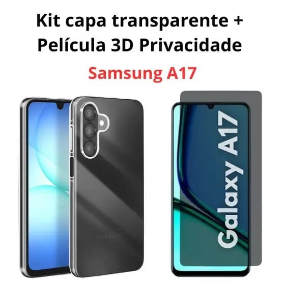 Kit Capinha Anti-Impacto + Película 3D Privacidade Compatível Com Samsung A17