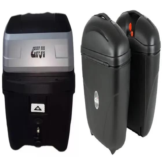 BAU MOTO 33L MONOLOCK TRAFFIC III T33NBR + BAU 21L LATERAL CRUISER E21N GIVI XRE lander bros fazer dominar400 twister300