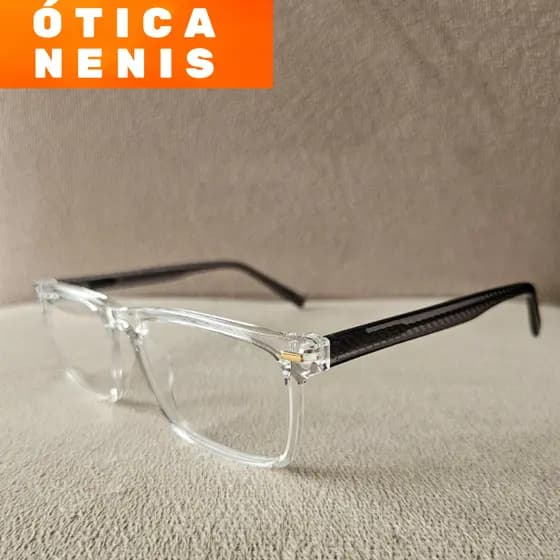 Armação para Óculos masculino resistente preto estiloso esportivo com mola de proteção modelo 7017