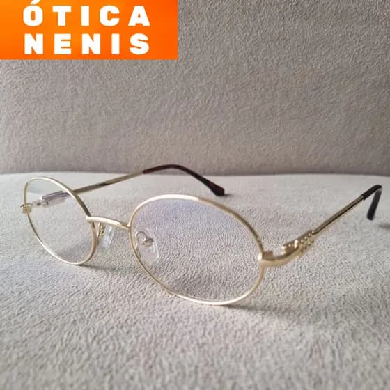 Armação feminina para óculos de grau feminino unissex metal oval ovalada blogueirinha dourada ay820