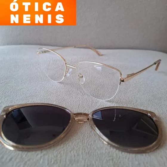 Armação Óculos fio de nylon feminina gatinho metal clipon feminino gatinha clip polarizada lqc3808