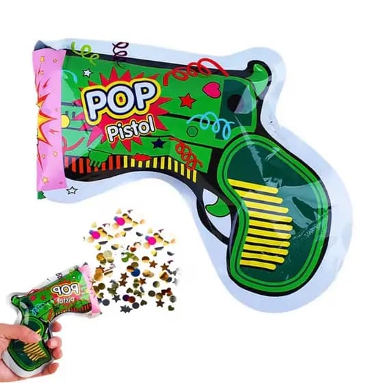 Kit 5 Lança Confete Colorido Auto Inflável Festas pistola