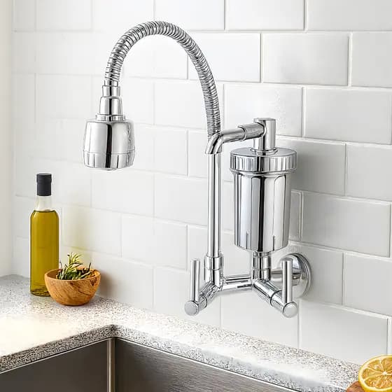 Torneira De Pia Parede Com Filtro Para Cozinha, Torneira Flexível De Parede Cozinha, Torneira Gourmet Parede, Filtro
