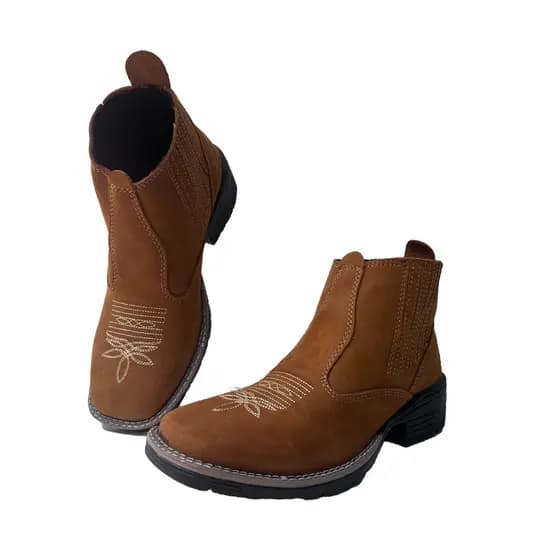 Botina Bico Quadrado Unissex Agropecuária Country Promoção