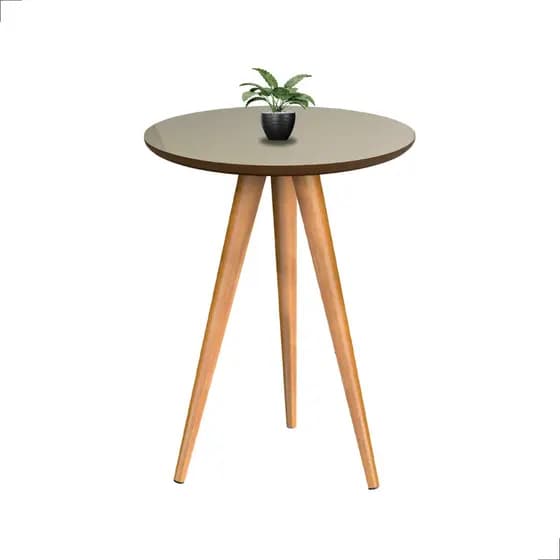 Mesinha De Apoio 70cm Retrô Vintage Mesa Redonda Com Pés Palito Decoração Sala