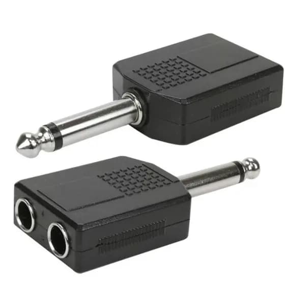 Plug Adaptador Conector 2 Jack J10 Mono x P10 Mono Macho - MXT
