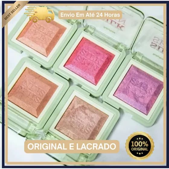 Blush Cintilante em Creme Fresh Face Silk Skin Bloom - Ruby Rose
