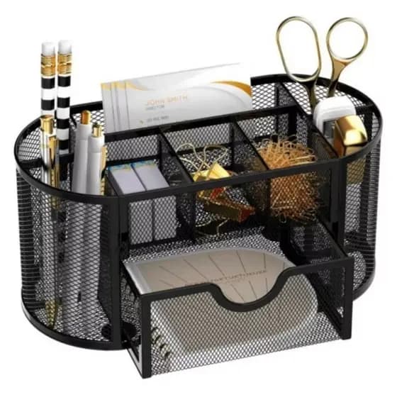 Porta Lápis Organizador Mesa Escritório 9 Divisórias Aramado