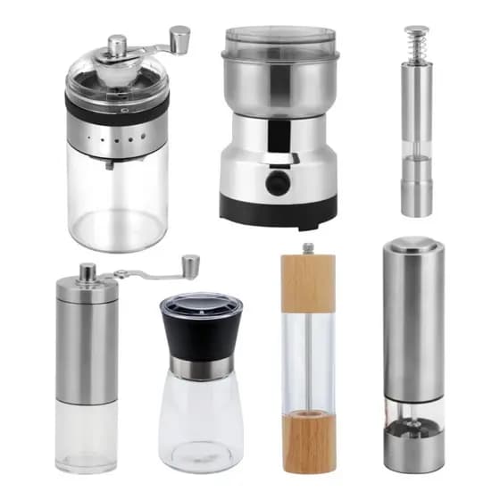 Moedor de Grãos Café Pimenta Especiarias – Modelos Elétrico 110V, Manual e Inox