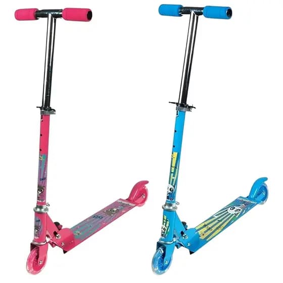 Patinete Divertido 2 Rodas Com Luz Metal Dobrável Infantil