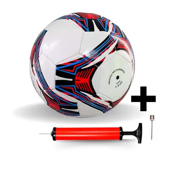 Bola de Futebol De Campo Tamanho 5 Couro Sintetico Costurada Com Bomba De Bola Para Menino