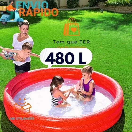 Piscina Inflável Infantil Capacidade 480 litros 1,83m x 33 cm Bestway Para Crianças Super Resistente