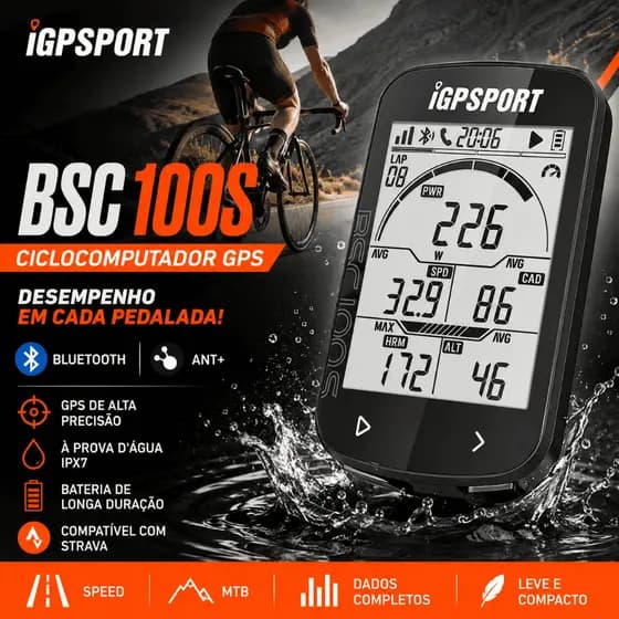 iGPSPORT BSC100S Ciclocomputador GPS Bluetooth ANT+ Sem Fio À Prova D'água IPX7 Strava Speed MTB