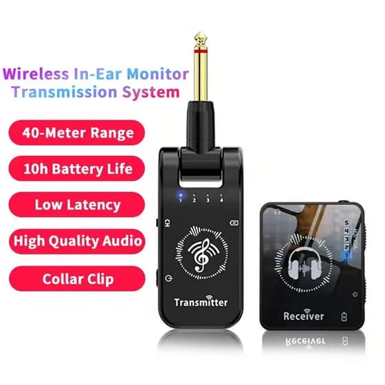 Sistema De Monitor Intra-Auricular Sem Fio 2.4G IEM De Palco Com Receptor Transmissor Para Performance Em Estúdio/Banda