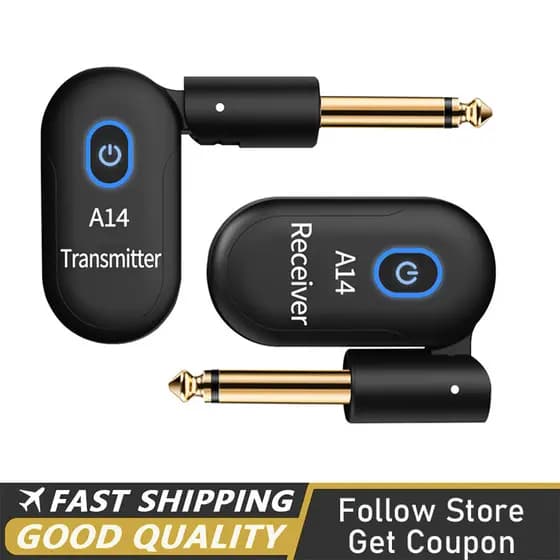 Sistema De Guitarra Sem Fio 2.4 Ghz 90 ° Receptor Transmissor De Áudio Recarregável Giratório Para Instrumentos Elétrico